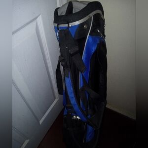 Blue and Black Golf Bag Titech 6 Pocket With Stand